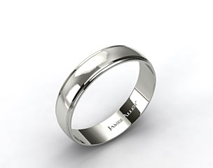 18k White Gold 6mm Grooved Comfort Fit Wedding Band